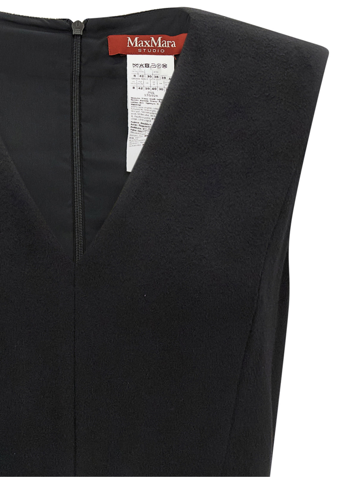 Max Mara Black Wool Midi Dress