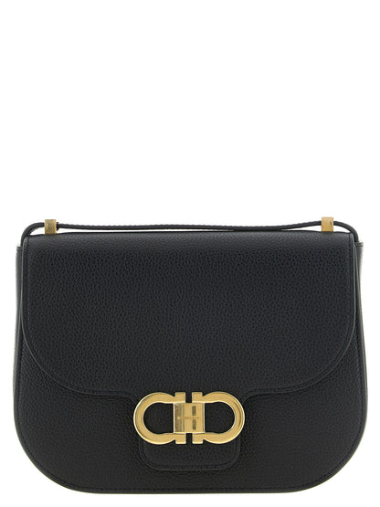 Ferragamo Black Calfskin Crossbody Bag