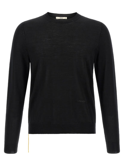 Fendi Black Virgin Wool Cardigan