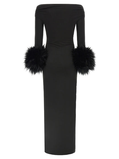The Andamane Black Polyester Long Dress