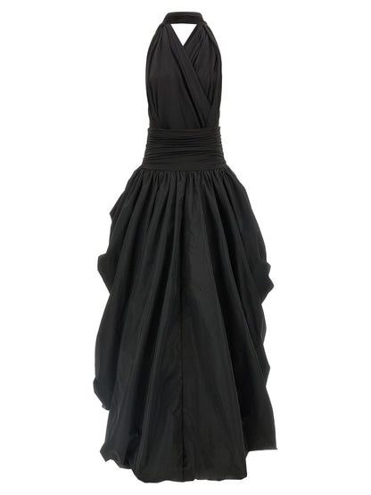 The Andamane Black Polyester Long Dress