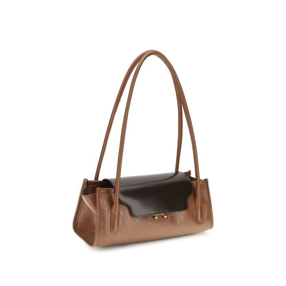 Marni Brown Calf Leather Bos Taurus Shoulder Bag