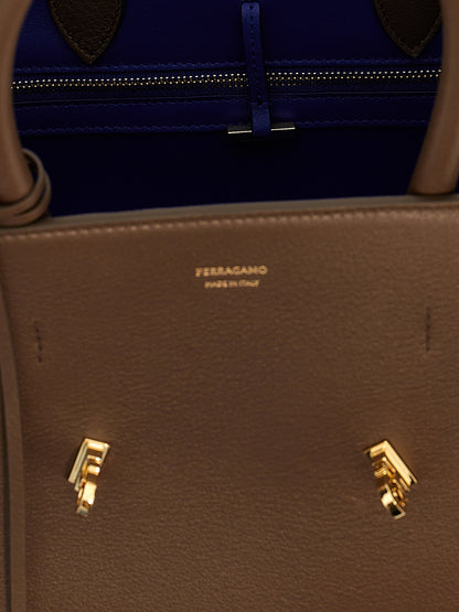 Ferragamo Brown Calfskin Handbag