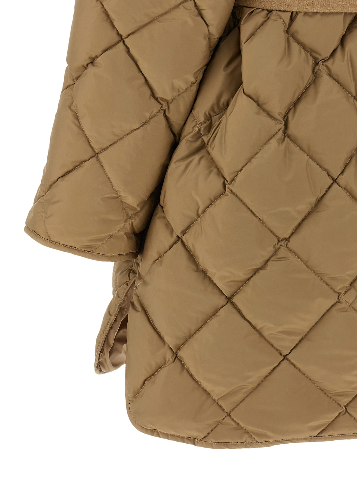 Max Mara Beige Polyester Full-Length Jacket