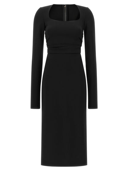 Dolce & Gabbana Black Viscose Midi Dress