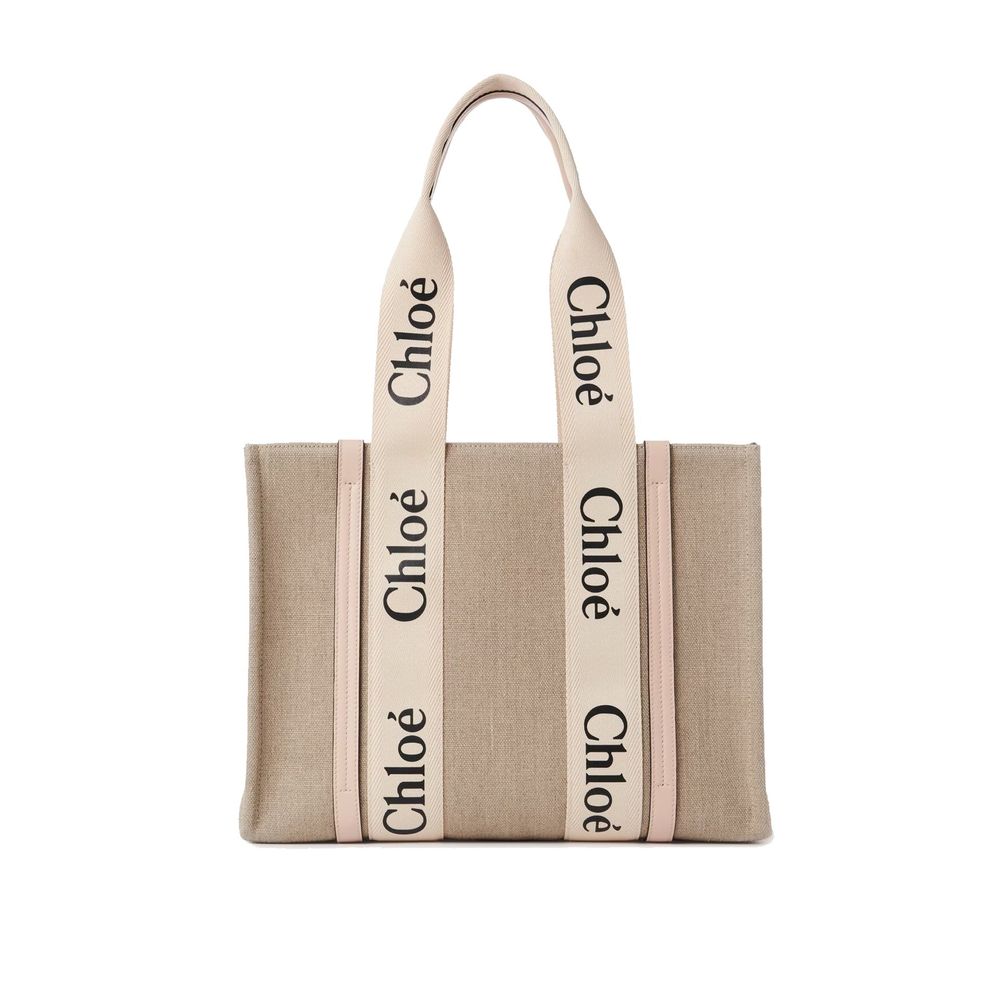 Chloé Beige Linen Tote Bag
