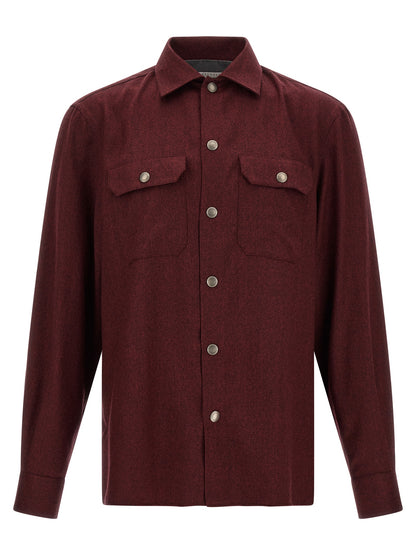 Brunello Cucinelli Bordeaux Virgin Wool Blouse