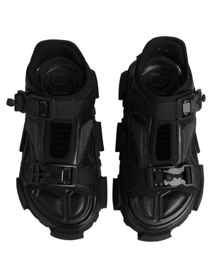 Dolce & Gabbana Black Logo Detailed Men Chunky Sandals Shoes