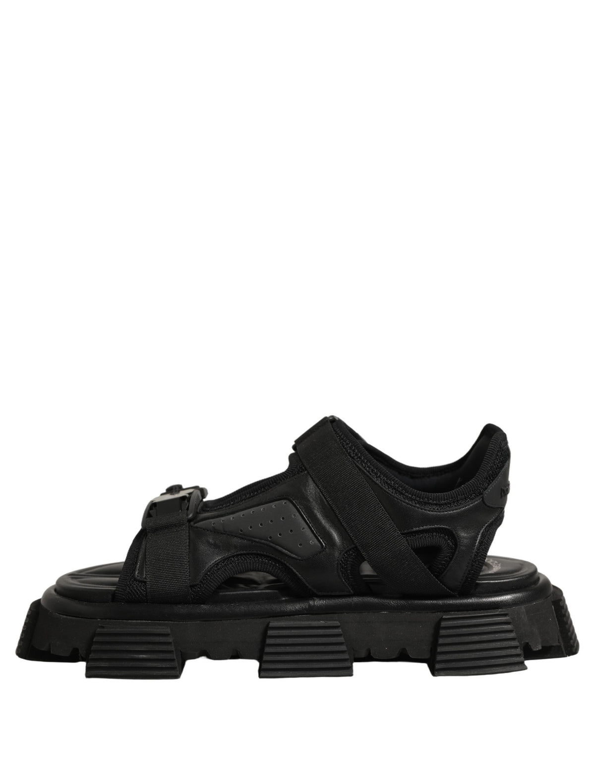 Dolce & Gabbana Black Logo Detailed Men Chunky Sandals Shoes
