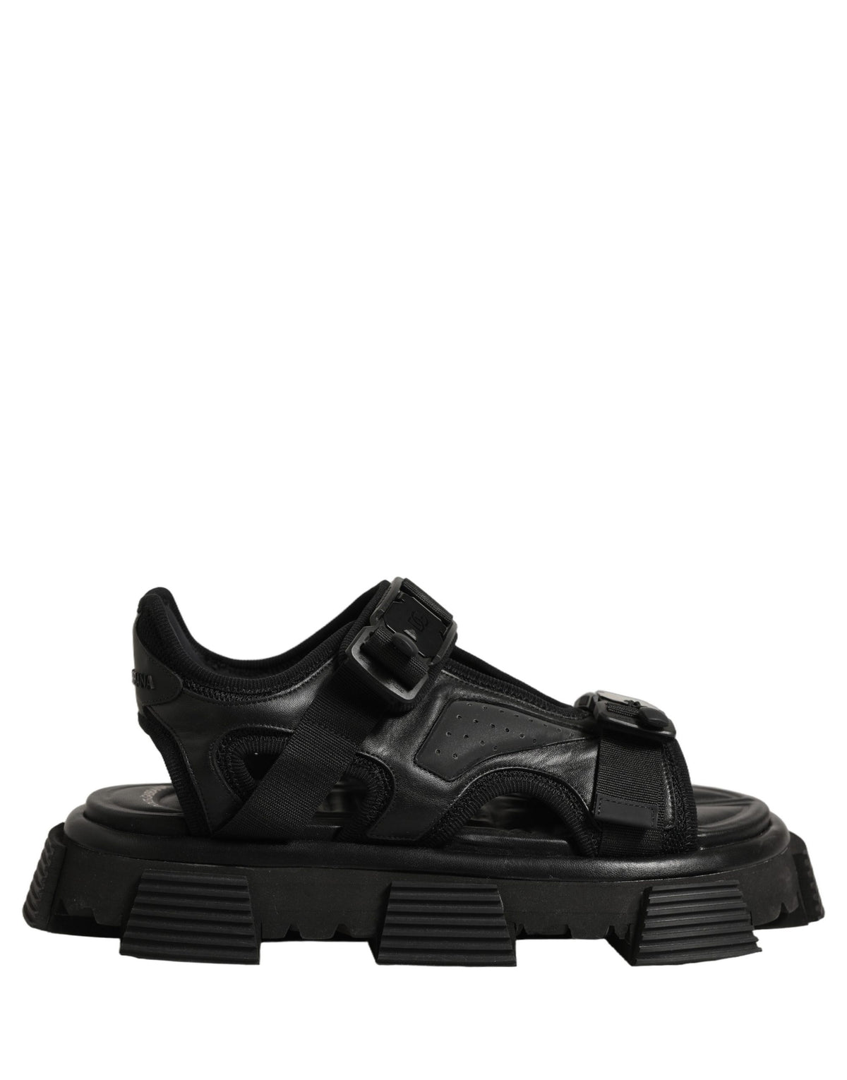 Dolce & Gabbana Black Logo Detailed Men Chunky Sandals Shoes