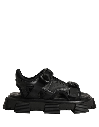 Dolce & Gabbana Black Logo Detailed Men Chunky Sandals Shoes