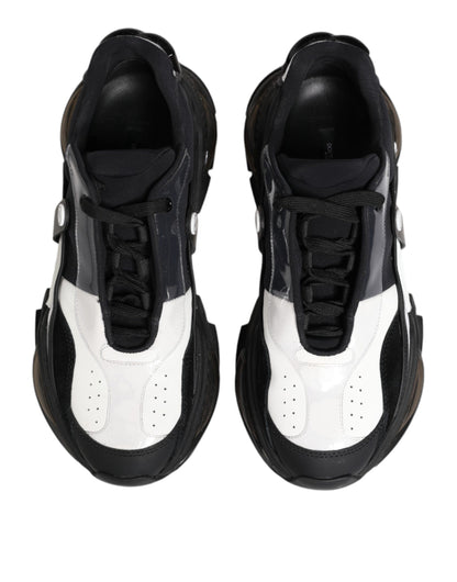 Dolce & Gabbana White Black Logo Airmaster Men Sneakers Shoes