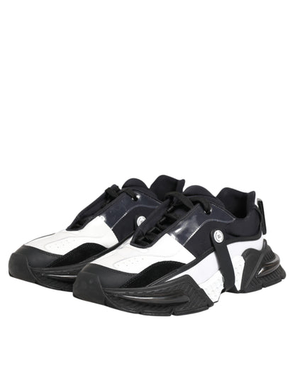Dolce & Gabbana White Black Logo Airmaster Men Sneakers Shoes