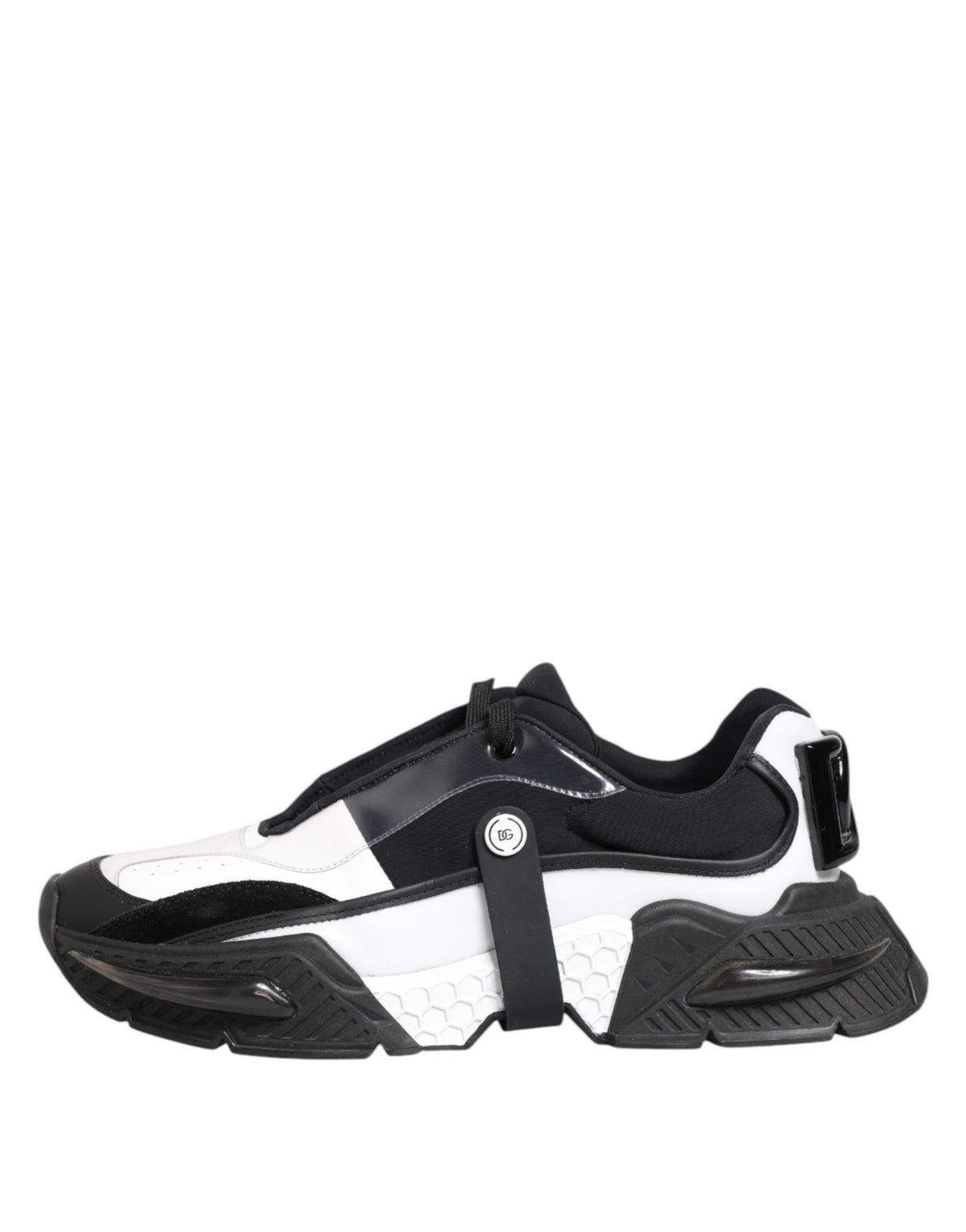 Dolce & Gabbana White Black Logo Airmaster Men Sneakers Shoes