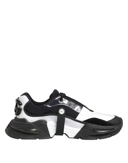 Dolce & Gabbana White Black Logo Airmaster Men Sneakers Shoes