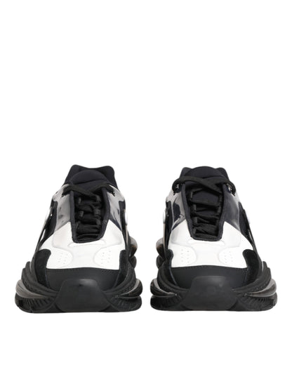 Dolce & Gabbana White Black Logo Airmaster Men Sneakers Shoes