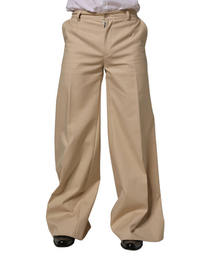 Dolce & Gabbana Beige Cotton Straight Men Formal Dress Pants