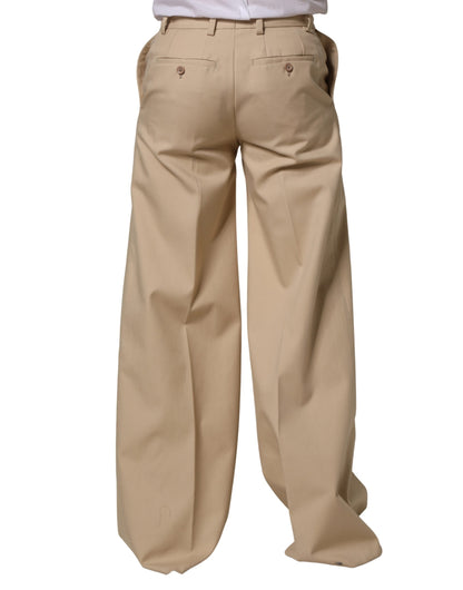 Dolce & Gabbana Beige Cotton Straight Men Formal Dress Pants