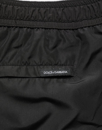 Dolce & Gabbana Black DG Logo Drawstring Beach Shorts Swimwear