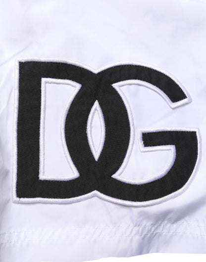 Dolce & Gabbana White DG Logo Men Drawstring Shorts Swimwear