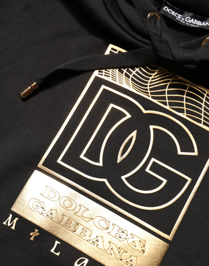 Dolce & Gabbana Black DG Logo Hoodie Men Sweatshirt Sweater