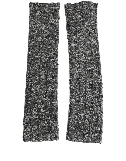 Dolce & Gabbana Sleeves Black Wool Blend Knitted Warmer Arm