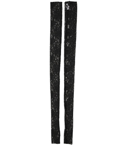 Dolce & Gabbana Sleeves Black Nylon Floral Lace Warmer Arm