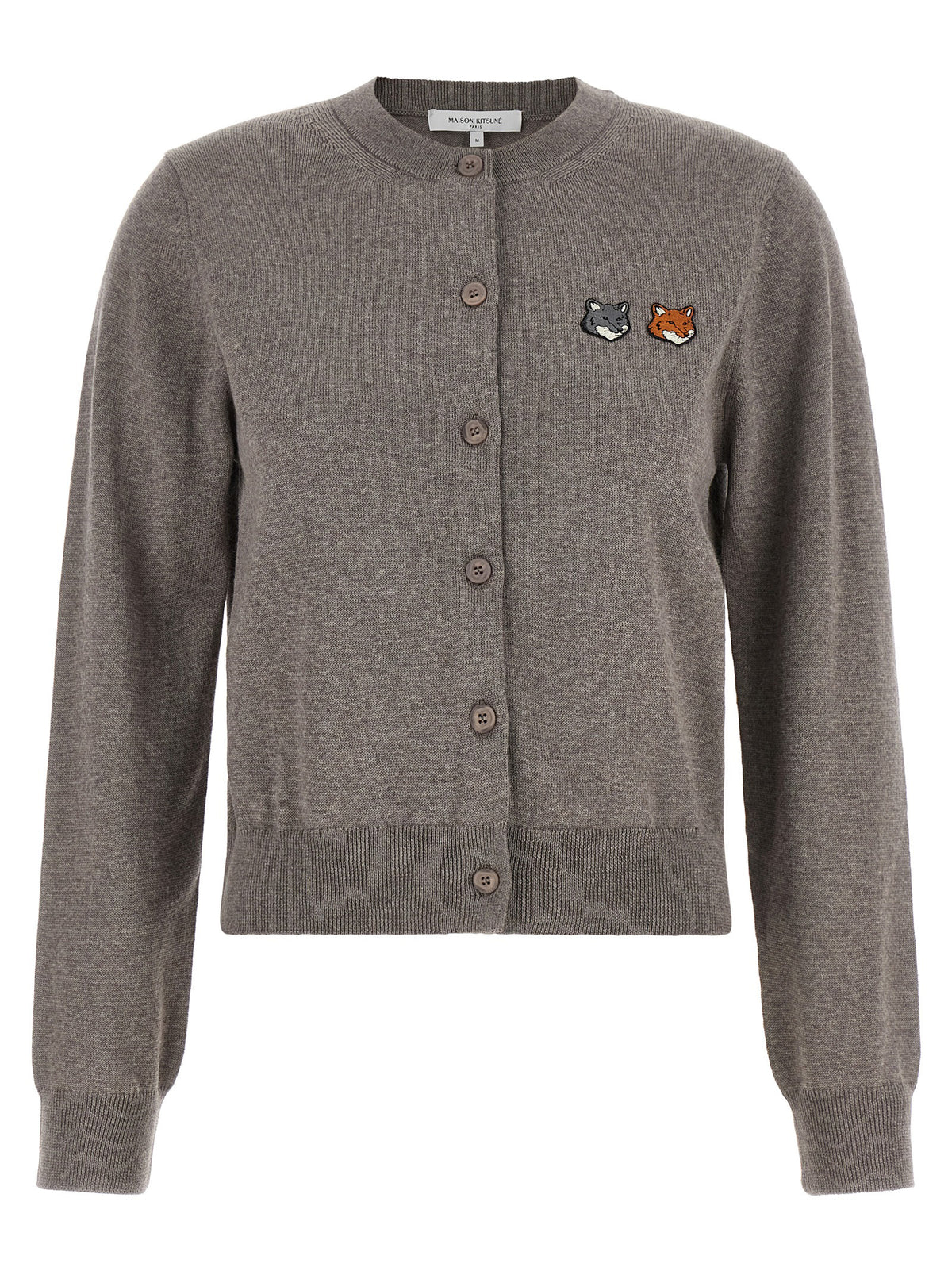Maison Kitsuné Gray Wool Cardigan