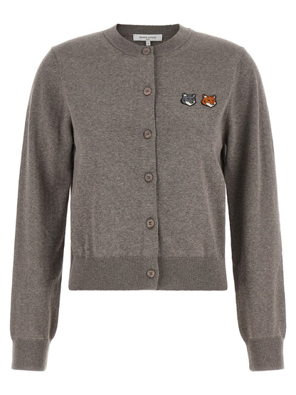 Maison Kitsuné Gray Wool Cardigan