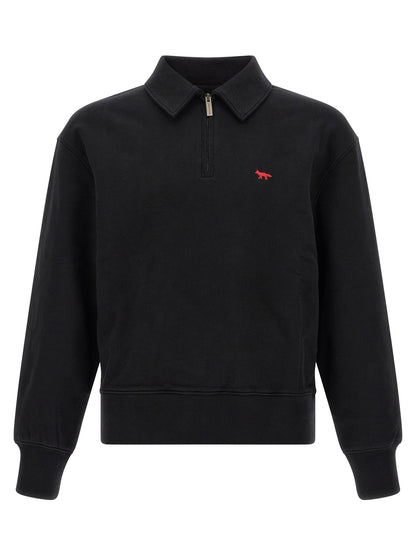 Maison Kitsuné Black Organic Cotton Sweatshirt