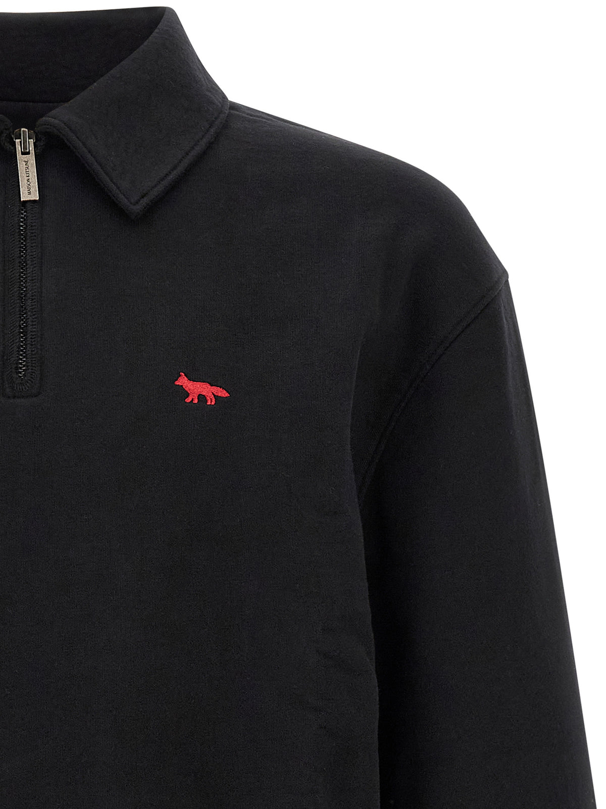 Maison Kitsuné Black Organic Cotton Sweatshirt