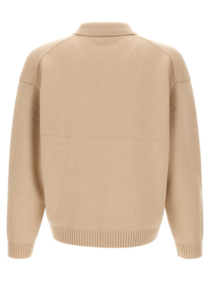 Maison Kitsuné Beige Wool Cardigan