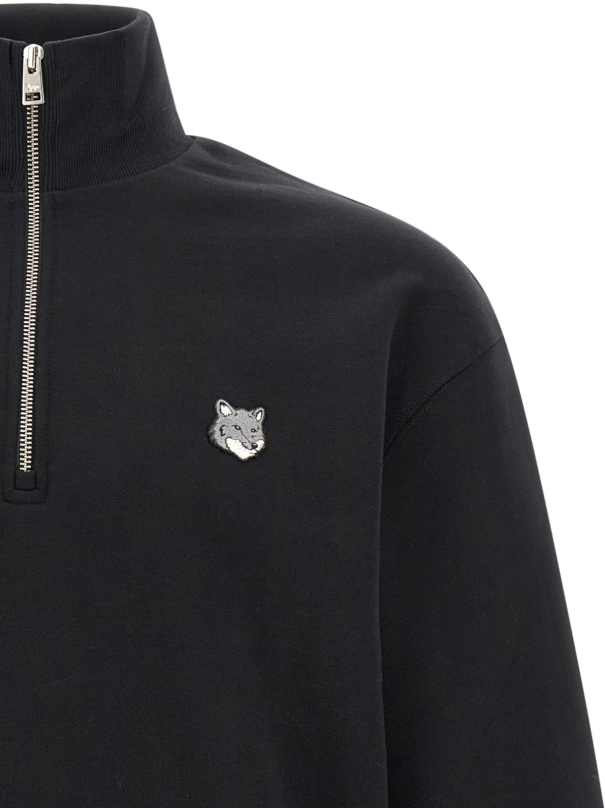 Maison Kitsuné Black Organic Cotton Sweatshirt