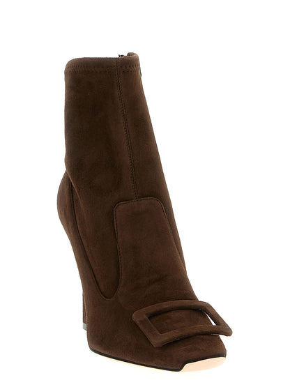 Roger Vivier Brown Lamb Leather Ankle Boots