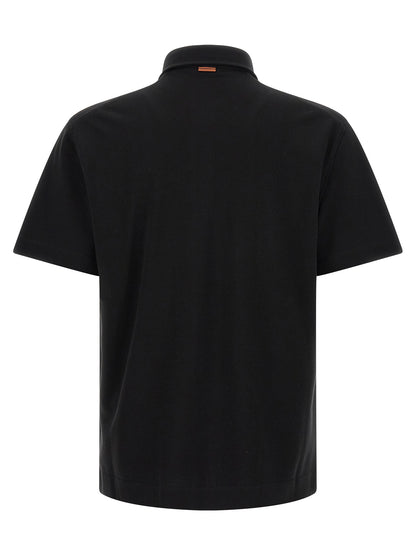ZEGNA Black Cotton Polo Shirt