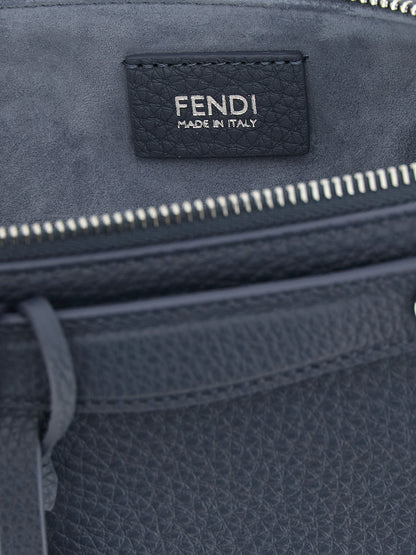 Fendi Blue Calfskin Clutch Bag