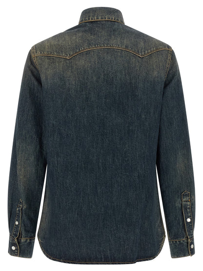Fendi Blue Cotton Blouse