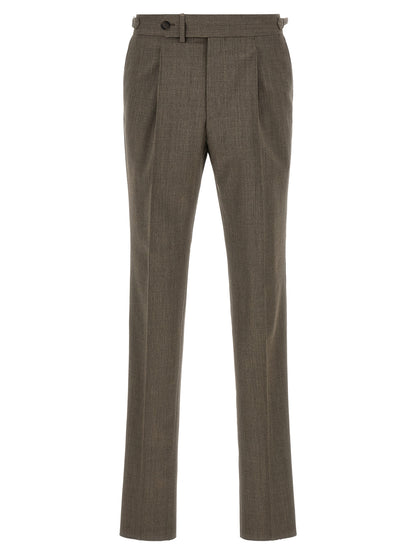 Pal Zileri Brown Wool Dress Pants