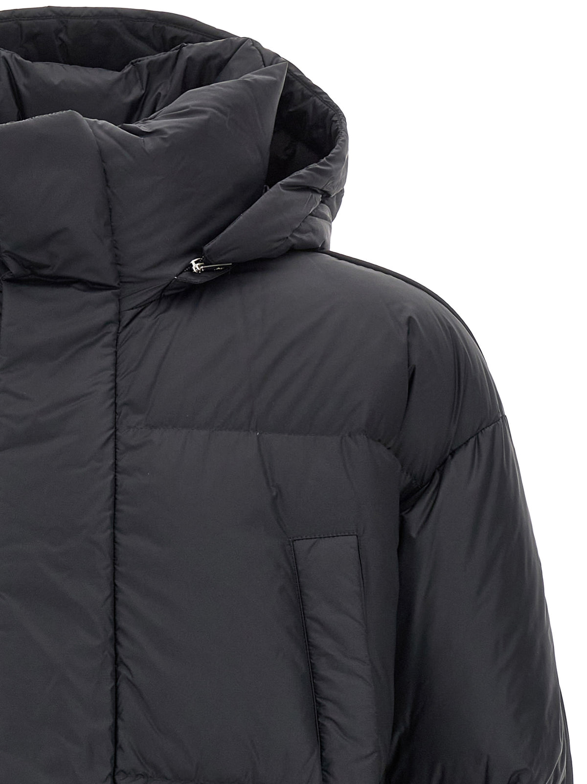 LAMINAR Black Polyamide Full-Length Jacket