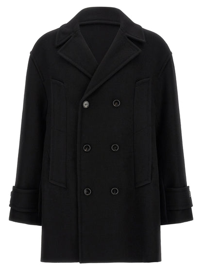 Ami Paris Black Virgin Wool Coat