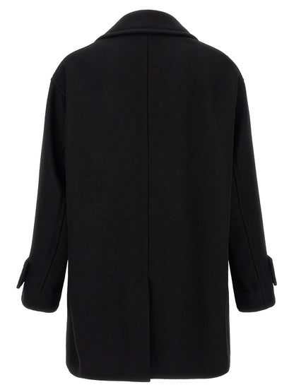 Ami Paris Black Virgin Wool Coat