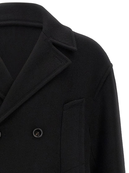 Ami Paris Black Virgin Wool Coat
