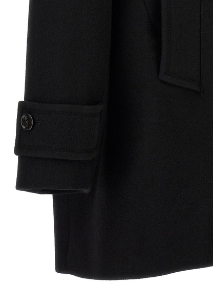 Ami Paris Black Virgin Wool Coat