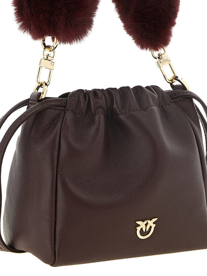 PINKO Bordeaux Lambskin Shoulder Bag
