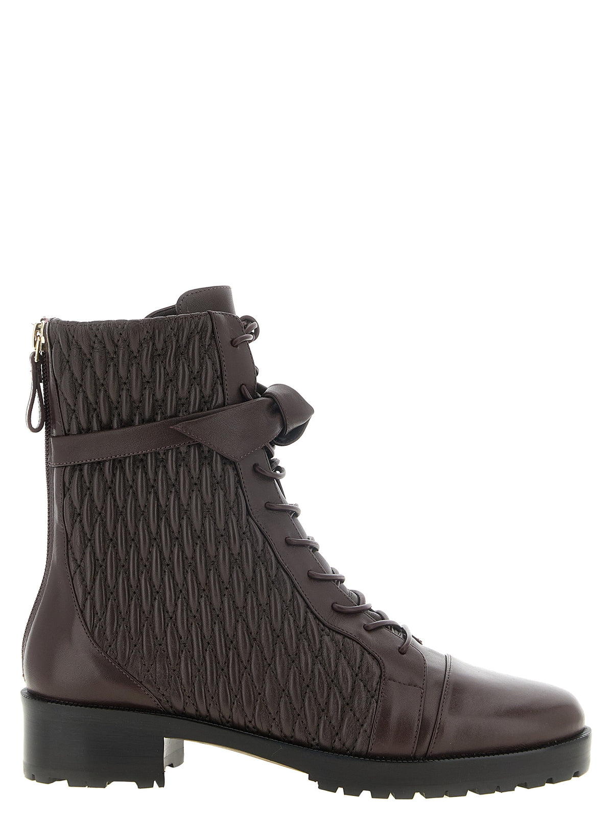 Alexandre Birman Purple Calfskin Lace-Up Boots