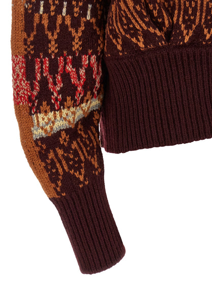 Dries Van Noten Bordeaux Wool Cardigan
