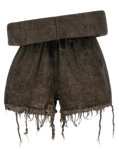 Rick Owens Gray Cotton Bermuda Shorts