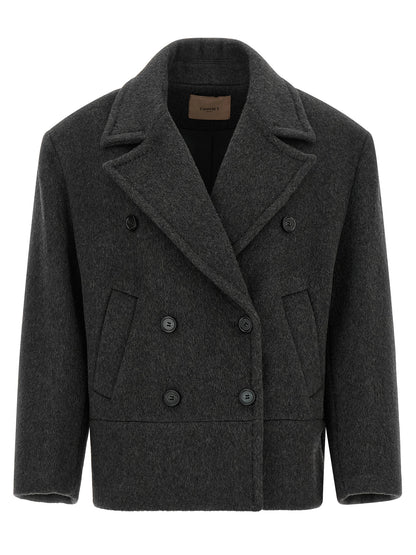 Twinset Gray Wool Coat