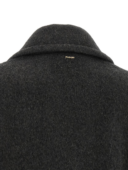 Twinset Gray Wool Coat