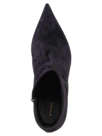 LE SILLA Blue Lambskin Ankle Boots